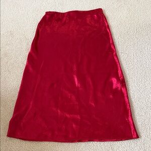 A New Day Vibrant Red Midi Skirt
